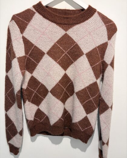 Maglione girocollo fantasia losanghe